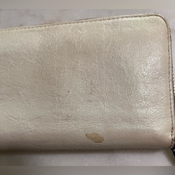 Vintage Coach Ashley White Silver Leather Shoulder Handbag With Matching Wallet - Picture 7 of 11